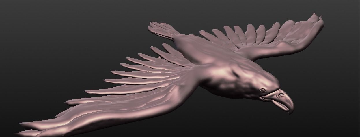 eagle sculpted 3D model_5