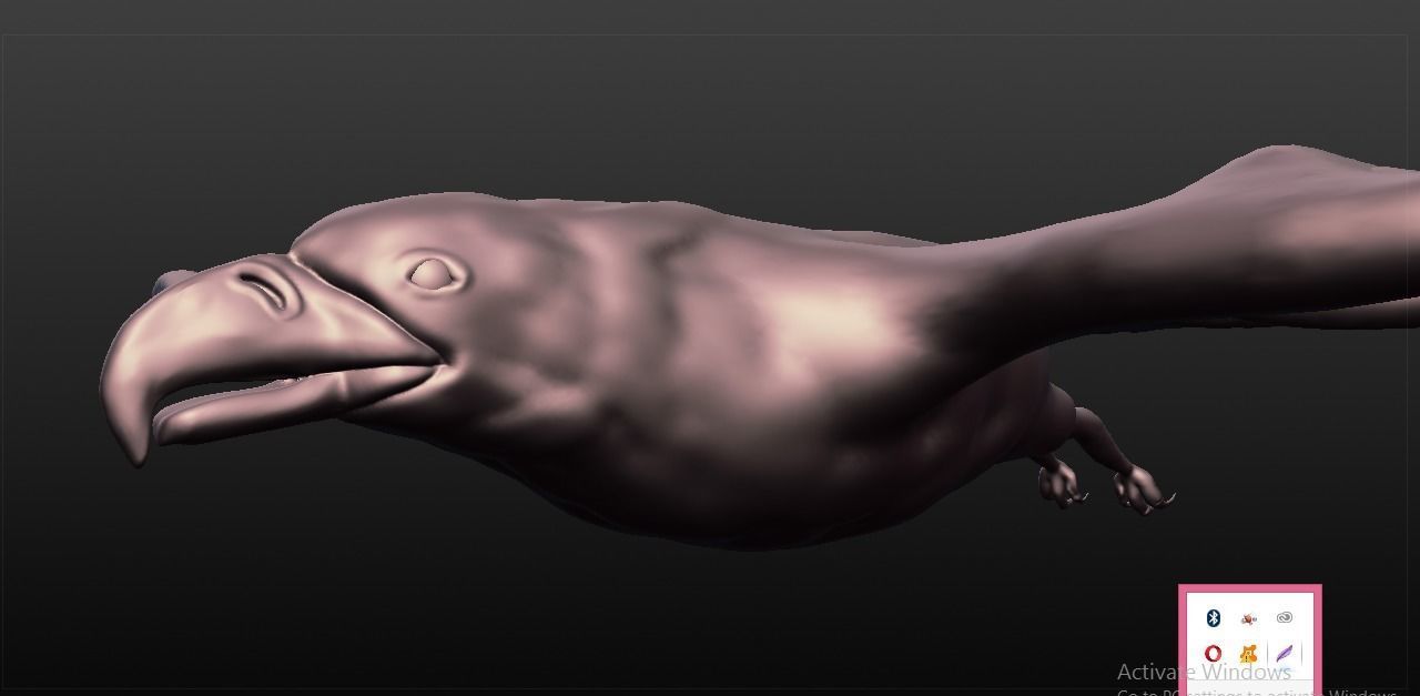 eagle sculpted 3D model_1