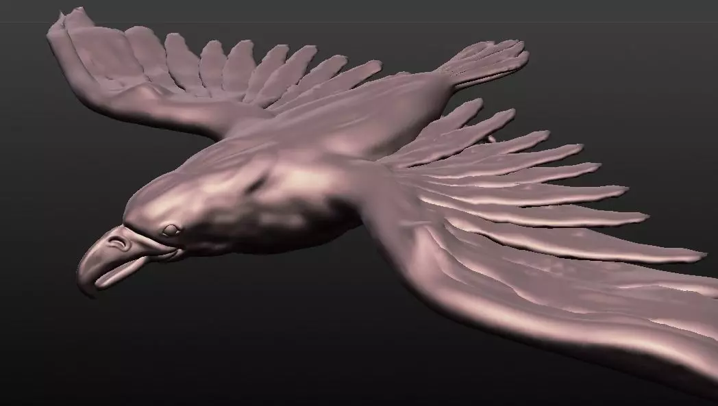 eagle sculpted 3D model_0