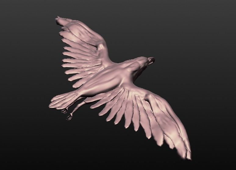 eagle sculpted 3D model_12