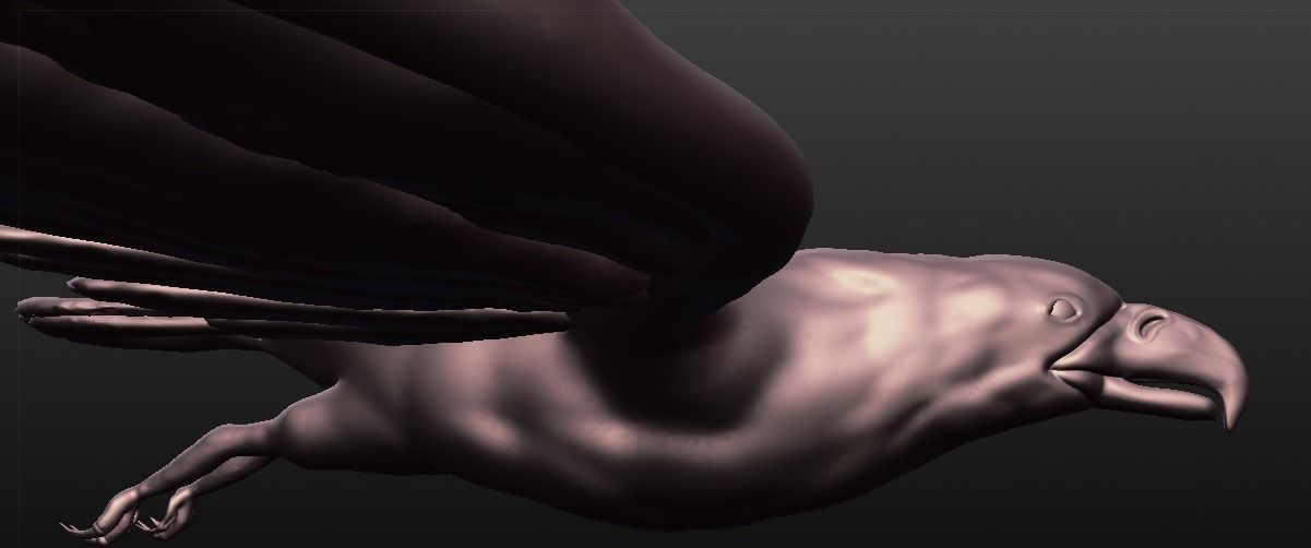 eagle sculpted 3D model_2