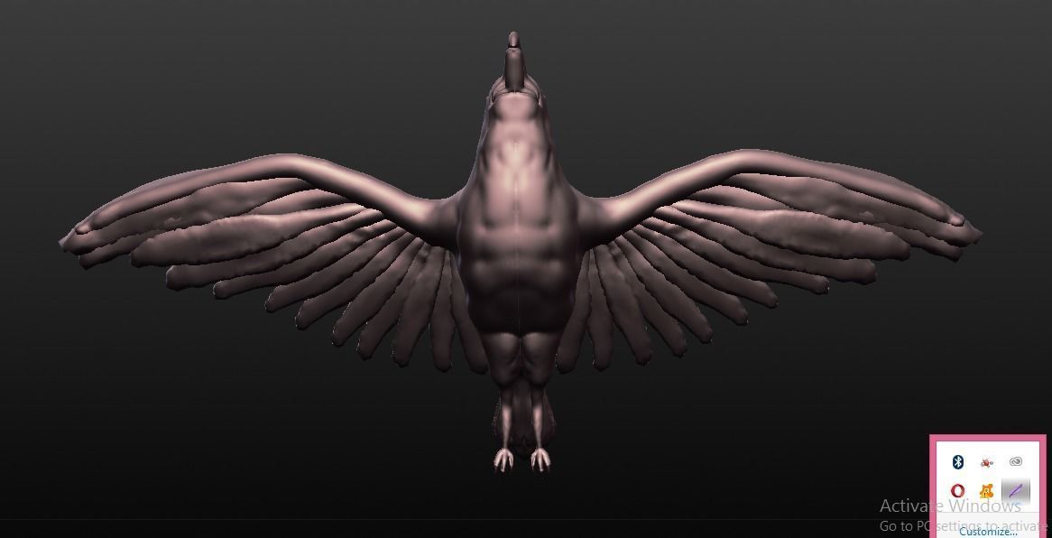 eagle sculpted 3D model_8