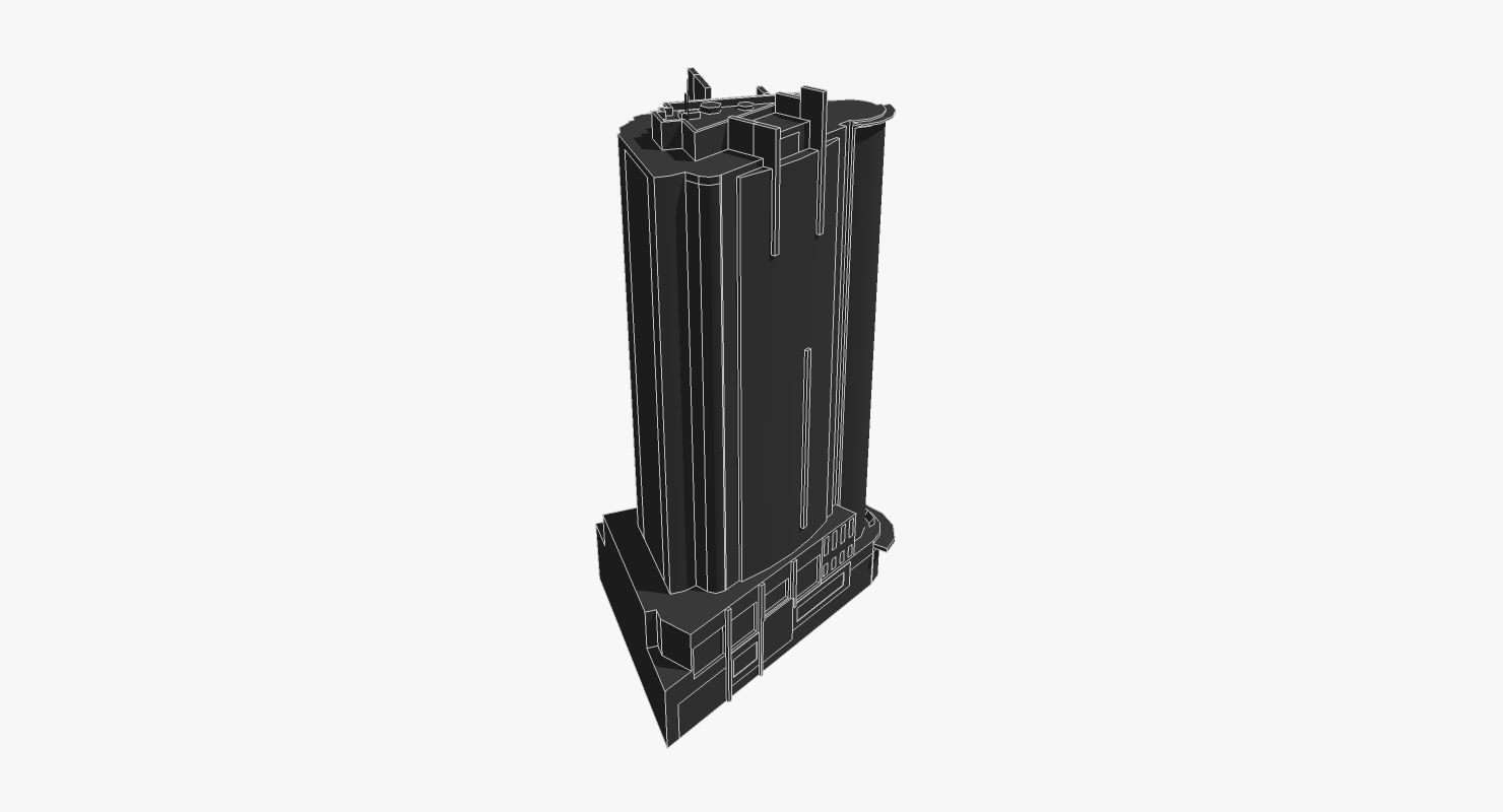 Observatory Tower Low-poly 3D model_3