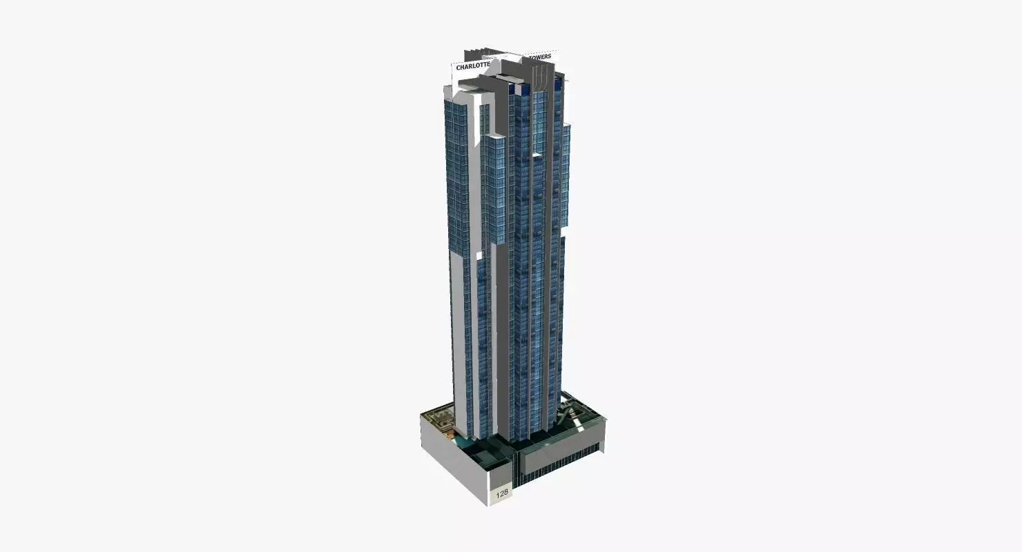 Charlotte Towers Low-poly 3D model