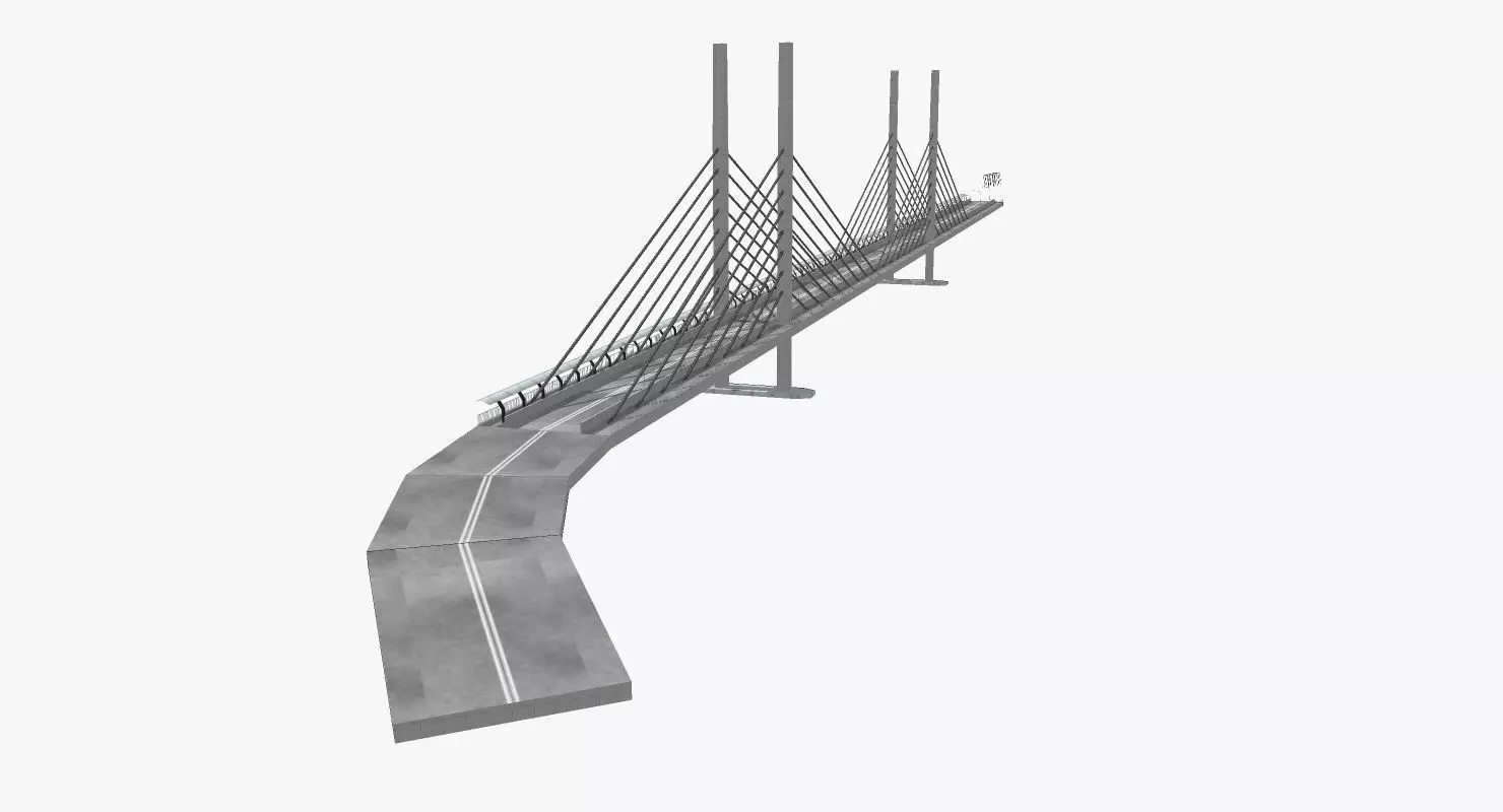 Elleanor Shonnel Bridge Low-poly 3D model_0