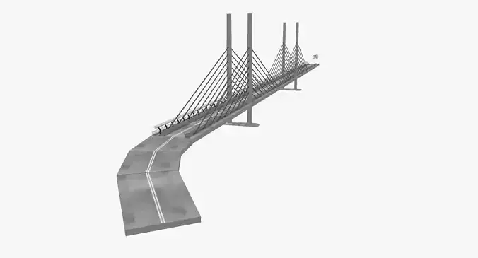 Elleanor Shonnel Bridge Low-poly 3D model