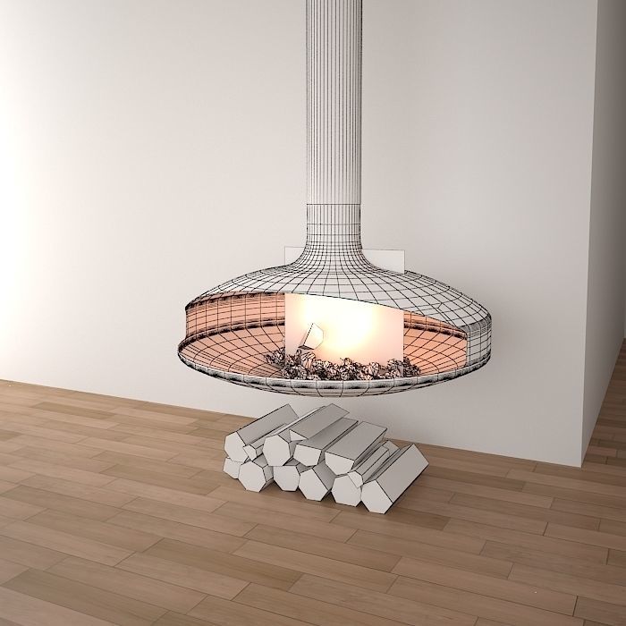 Fire place 04 3D model_6
