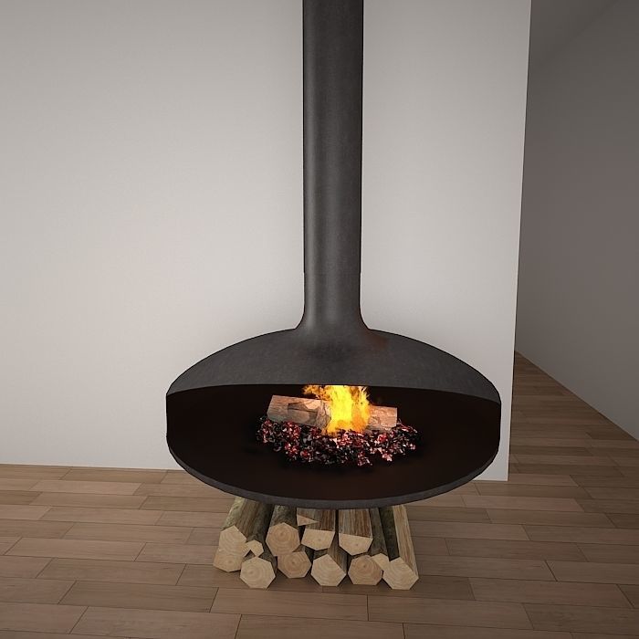 Fire place 04 3D model_2
