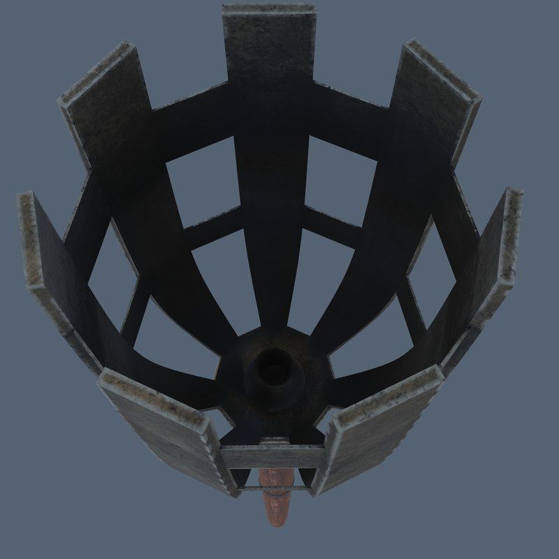 Medieval Torch in 2 Versions 3D model_2