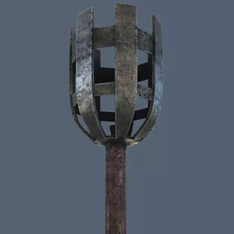Medieval Torch in 2 Versions 3D model_0