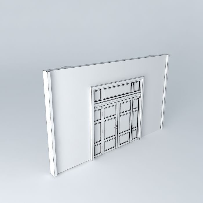 Main Door 2 panels 3D model_3