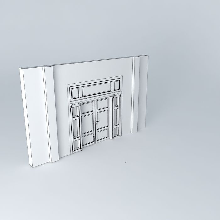 Main Door 2 panels 3D model_4