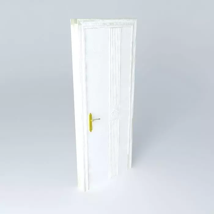 White Indoor Door 3D model_0