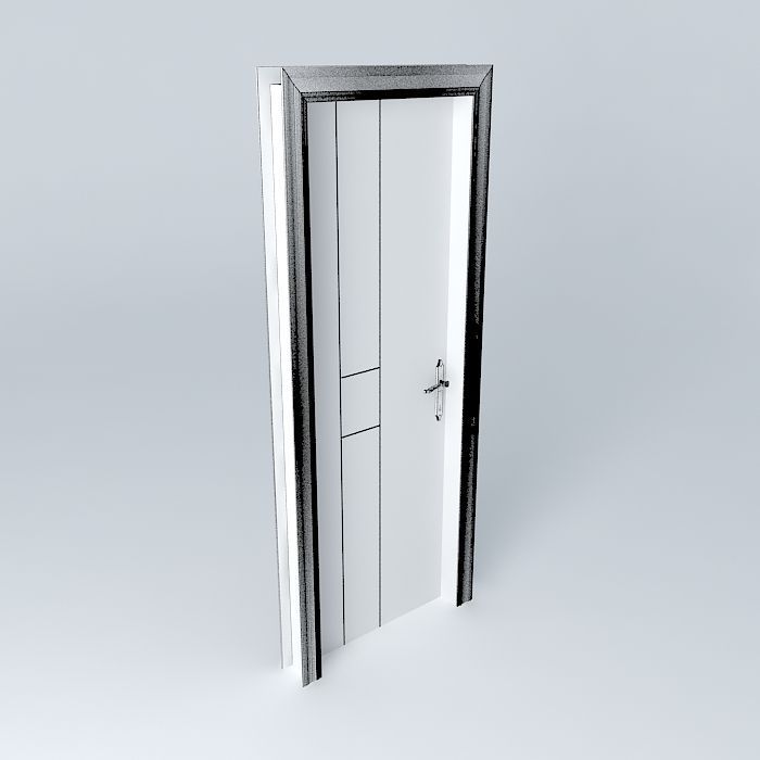 White Indoor Door 3D model_4