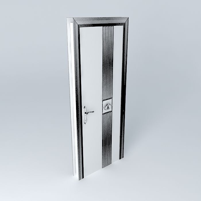 White Indoor Door 3D model_3