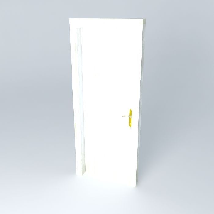 White Indoor Door 3D model_1