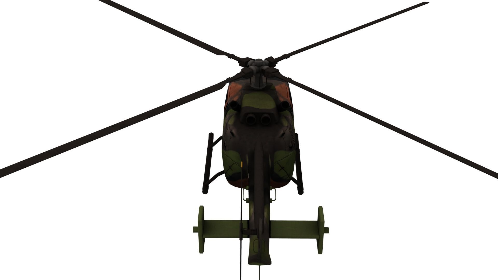 Lowpoly BO-105 Helicopter 3D Model Low-poly 3D model_5