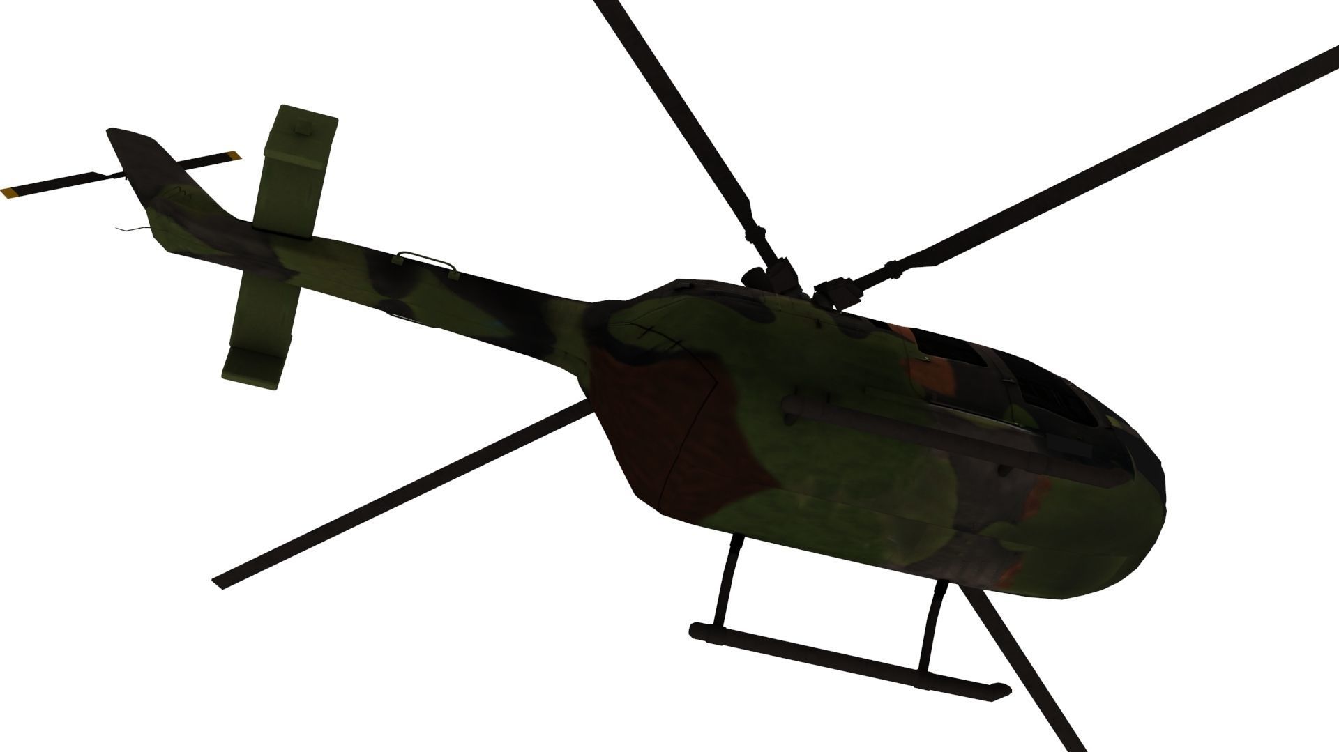 Lowpoly BO-105 Helicopter 3D Model Low-poly 3D model_4