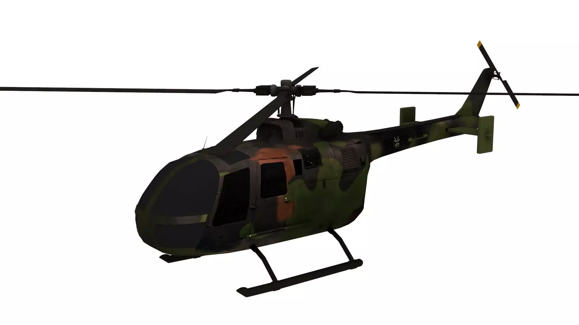 Lowpoly BO-105 Helicopter 3D Model Low-poly 3D model_0