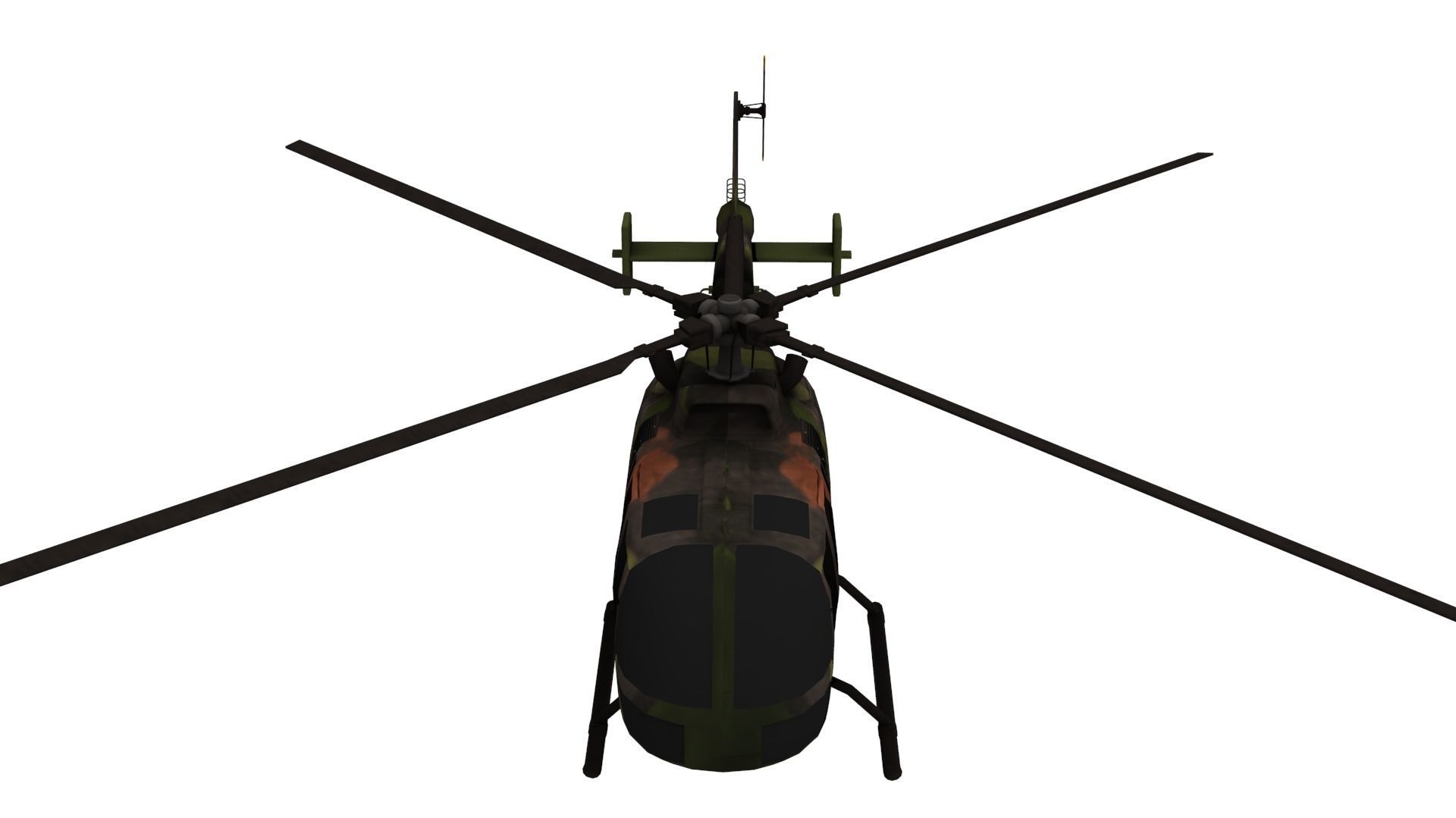 Lowpoly BO-105 Helicopter 3D Model Low-poly 3D model_3