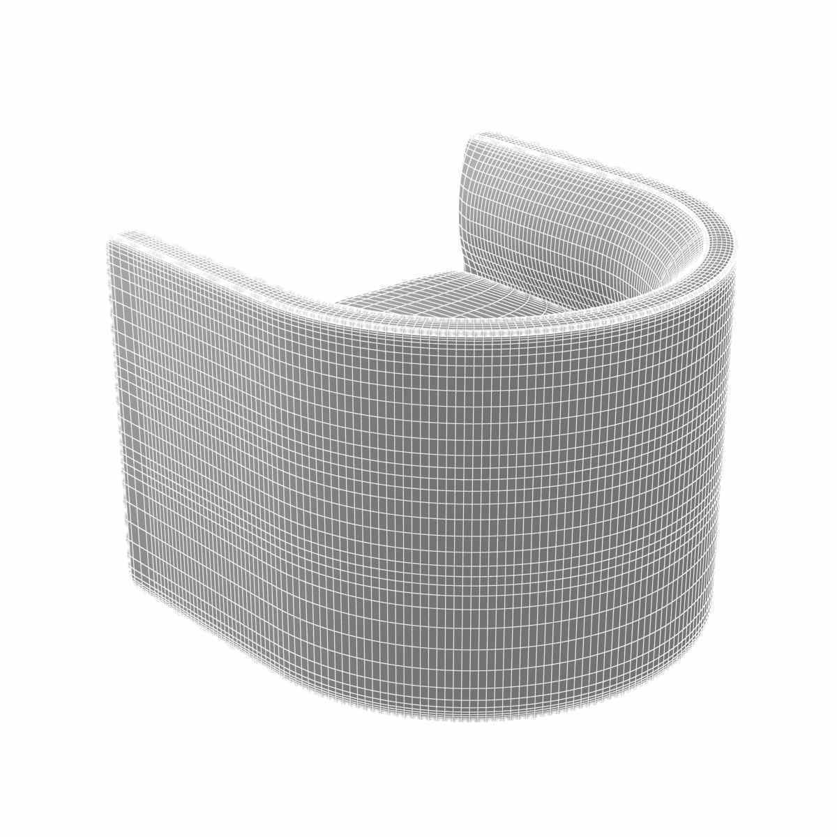 Custom made grey swivel round chair 3D model_7