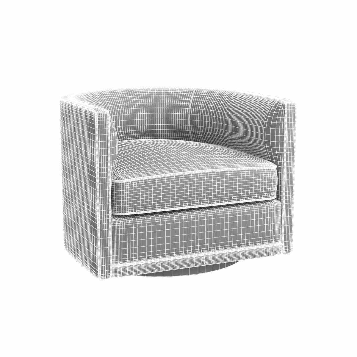 Custom made grey swivel round chair 3D model_6