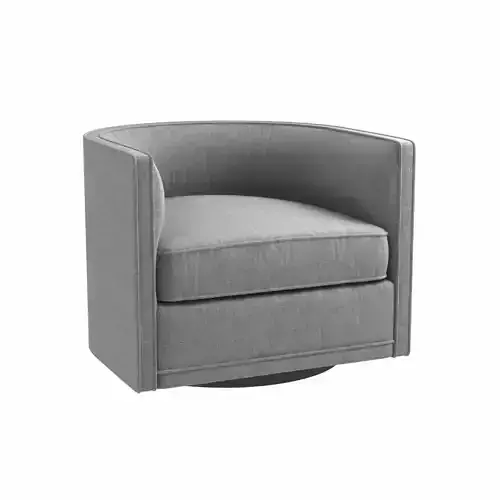 Custom made grey swivel round chair