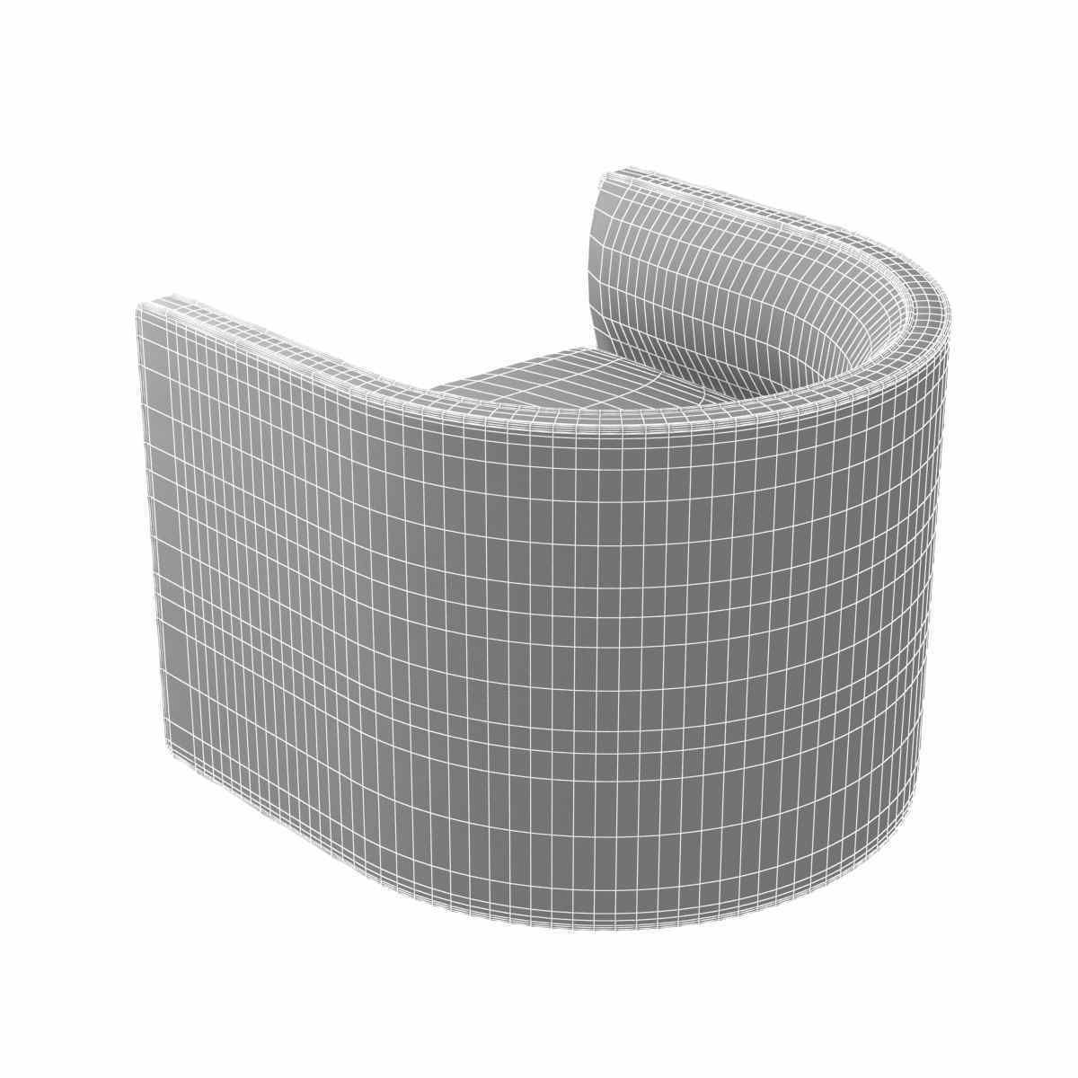 Custom made grey swivel round chair 3D model_8