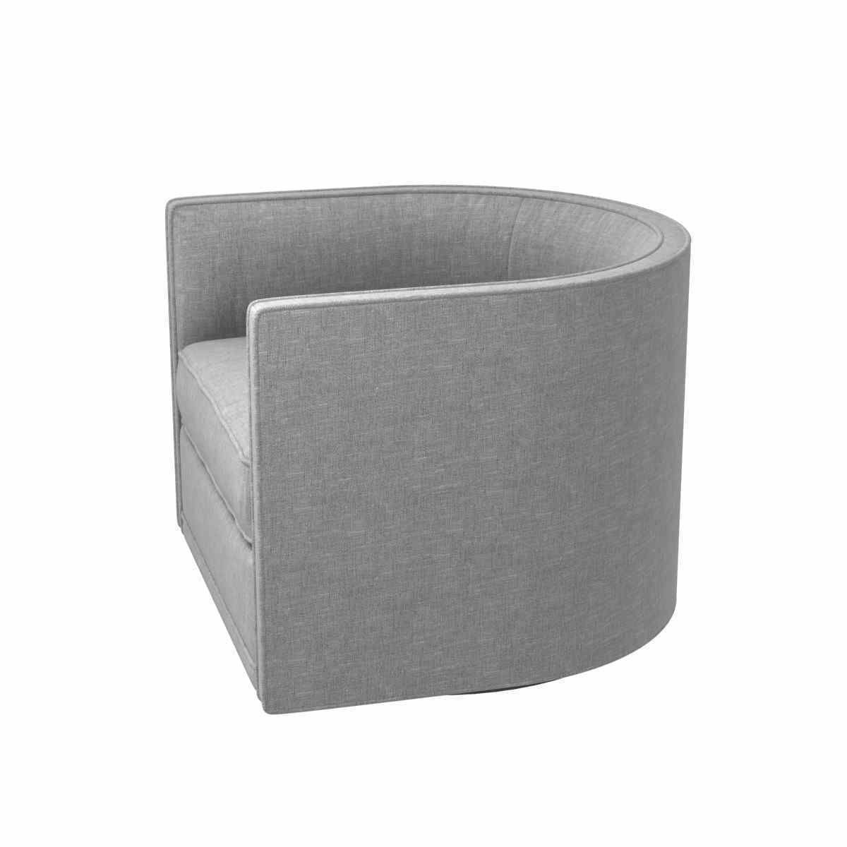 Custom made grey swivel round chair 3D model_2