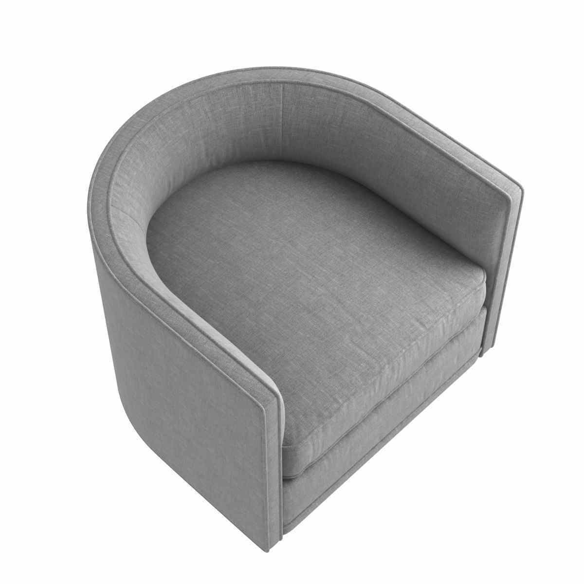 Custom made grey swivel round chair 3D model_4