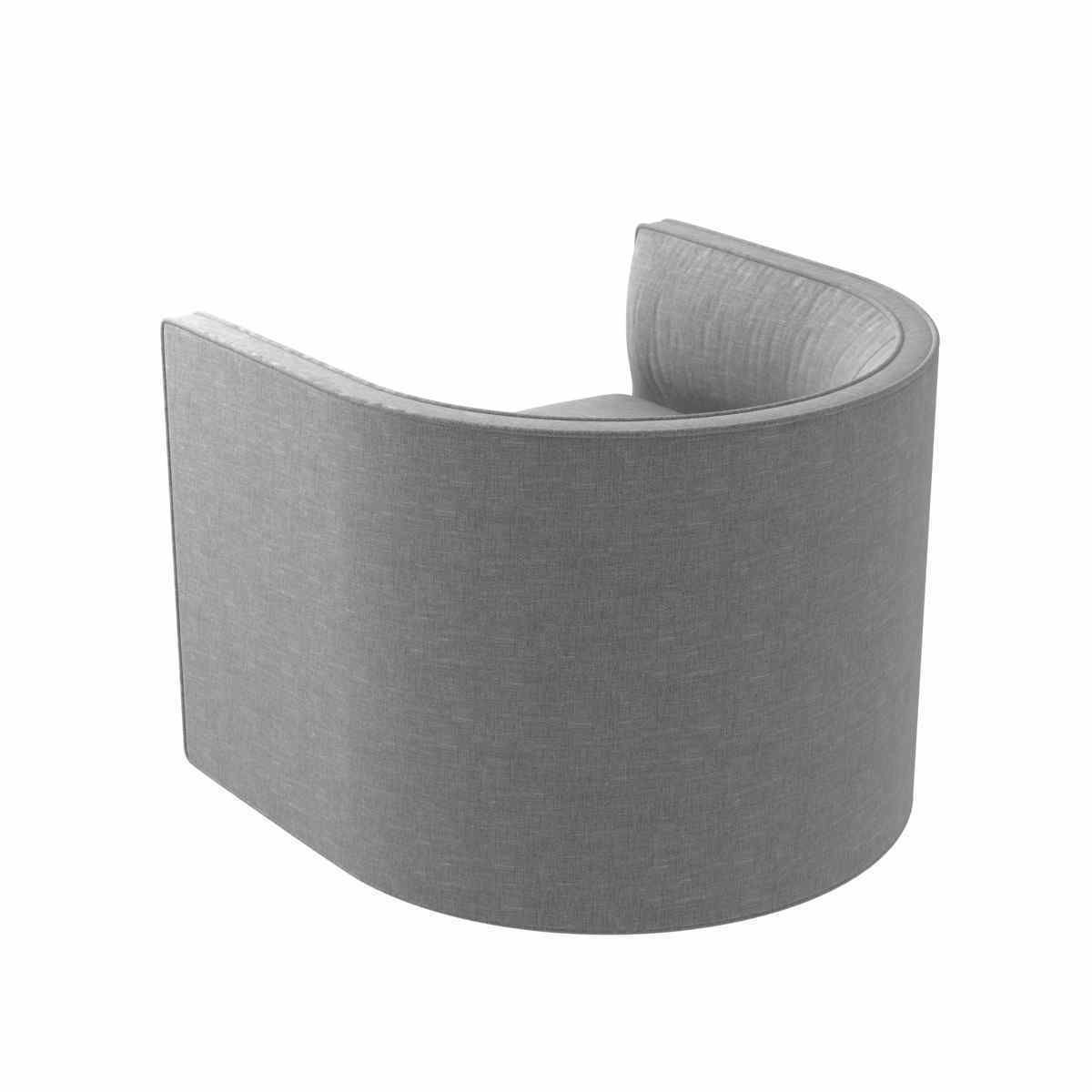 Custom made grey swivel round chair 3D model_3