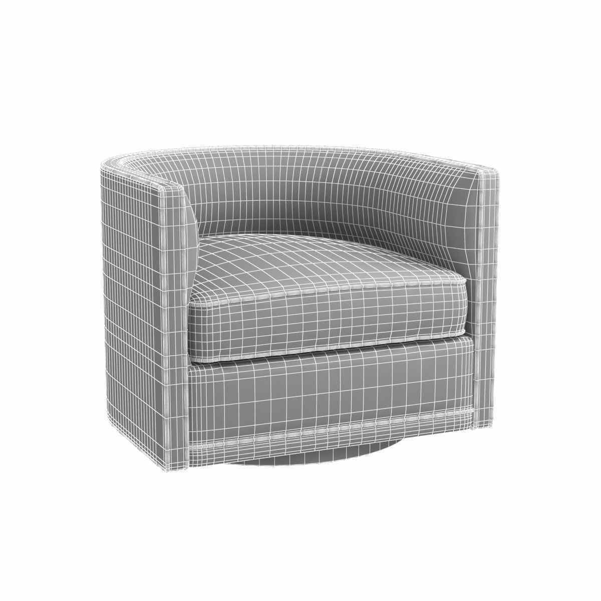 Custom made grey swivel round chair 3D model_5