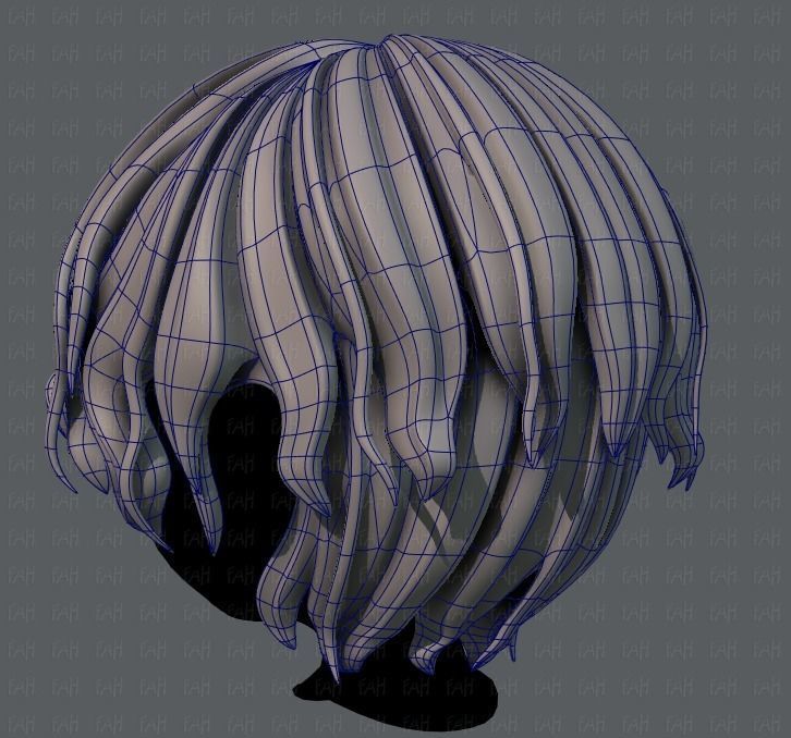 3D Hair style for boy V57 Low-poly 3D model_15