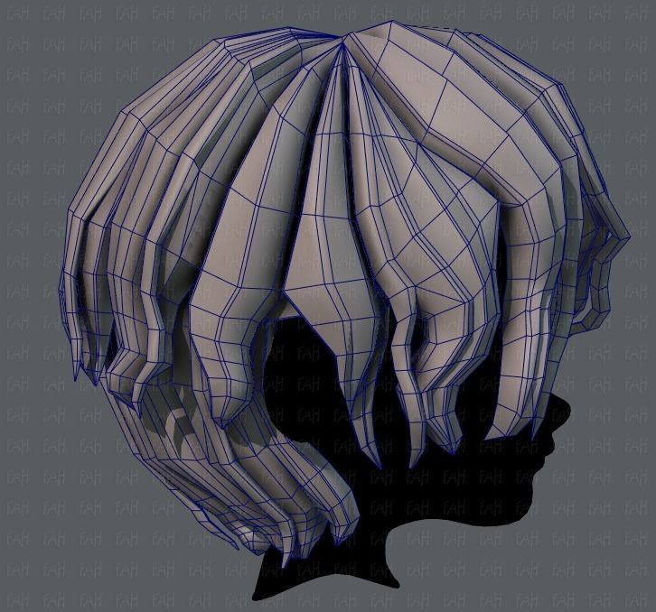 3D Hair style for boy V57 Low-poly 3D model_27