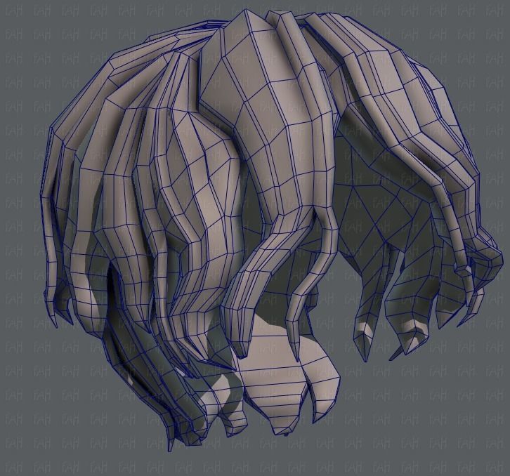 3D Hair style for boy V57 Low-poly 3D model_44