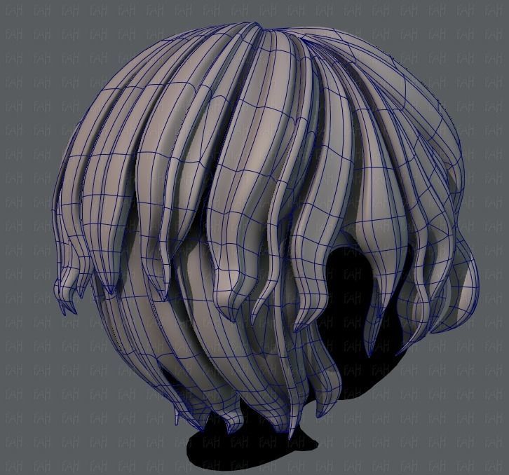 3D Hair style for boy V57 Low-poly 3D model_12