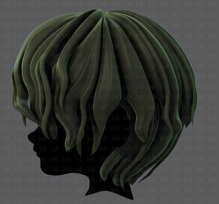 3D Hair style for boy V57 Low-poly 3D model_7