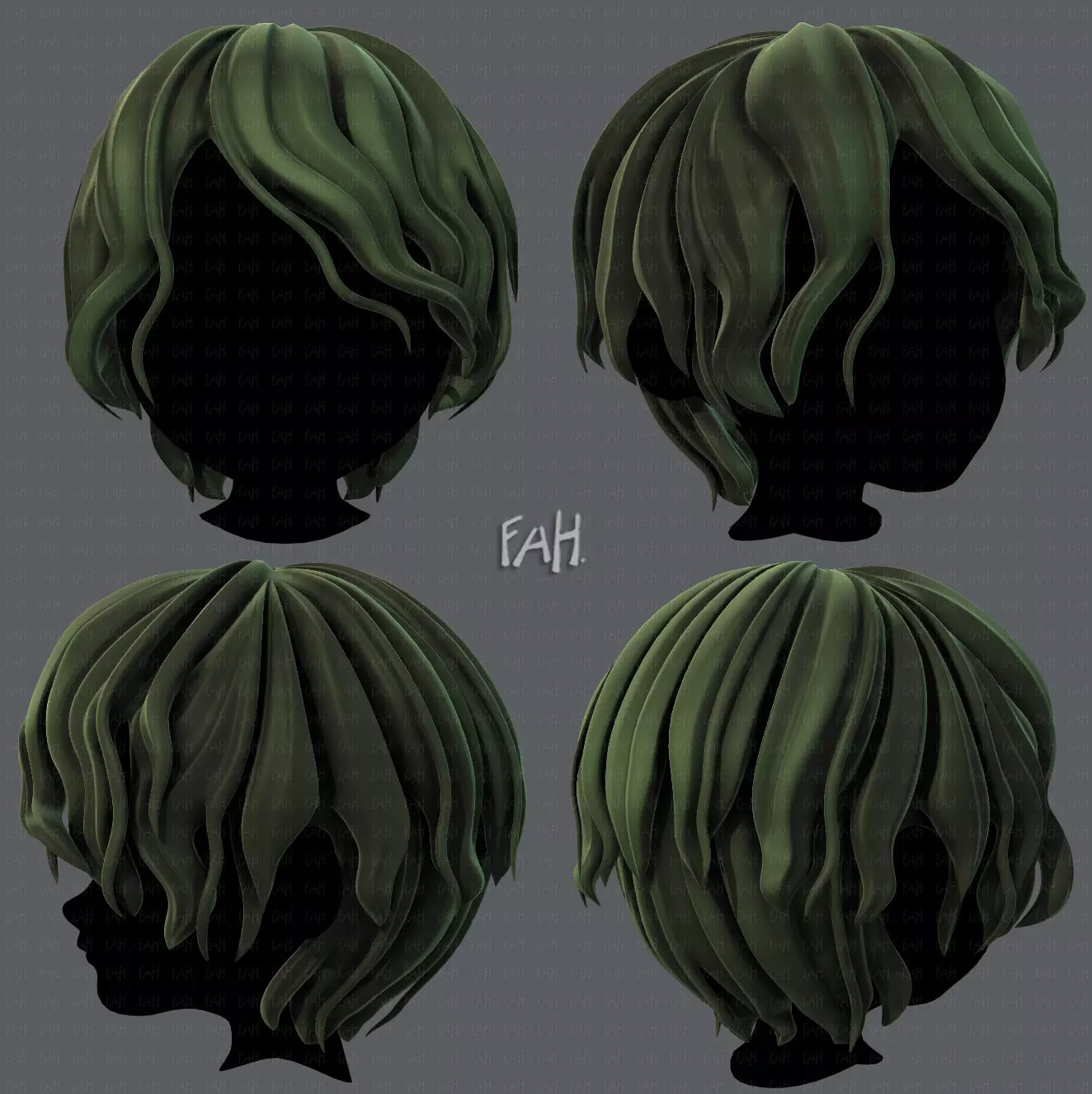 3D Hair style for boy V57 Low-poly 3D model_0