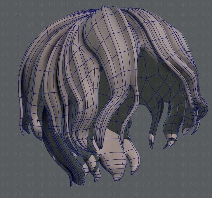 3D Hair style for boy V57 Low-poly 3D model_42