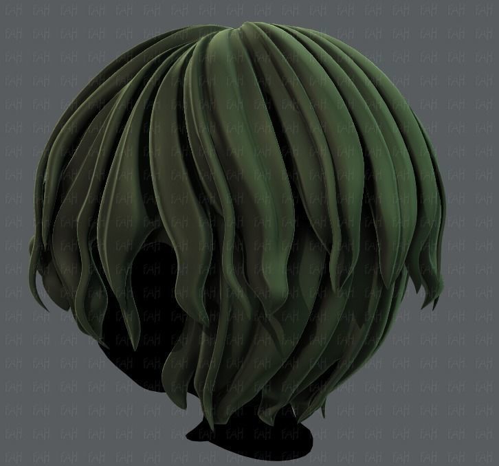 3D Hair style for boy V57 Low-poly 3D model_6