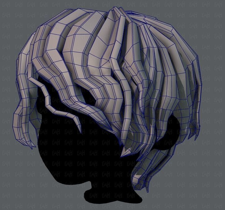 3D Hair style for boy V57 Low-poly 3D model_32