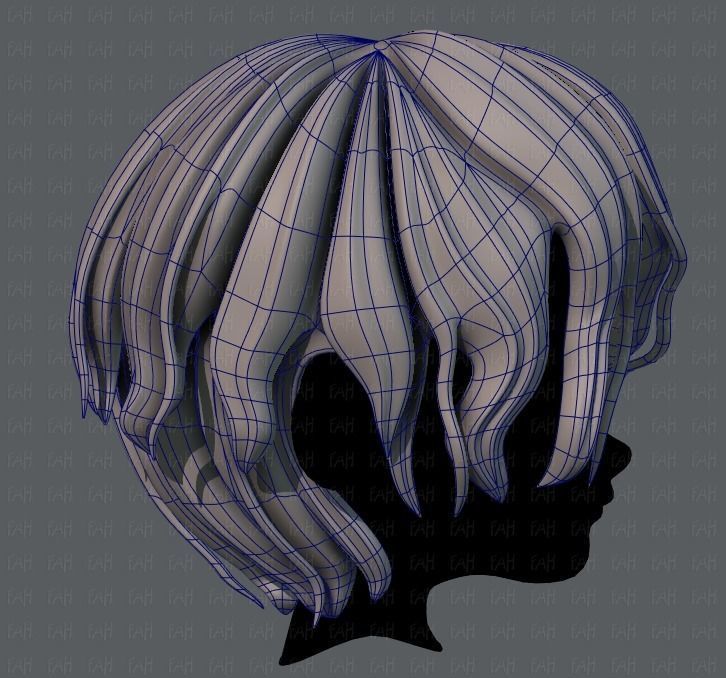 3D Hair style for boy V57 Low-poly 3D model_11