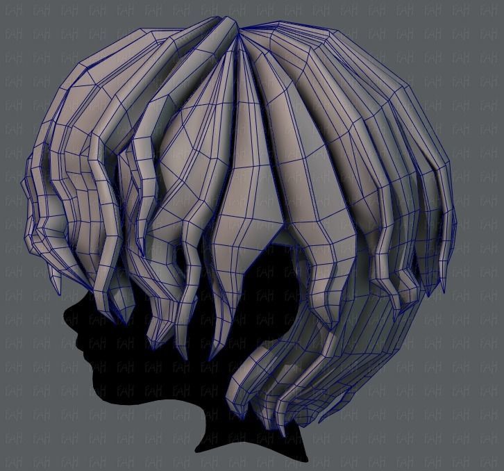 3D Hair style for boy V57 Low-poly 3D model_31