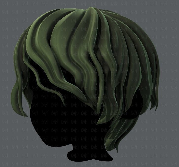 3D Hair style for boy V57 Low-poly 3D model_8