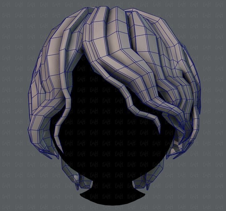 3D Hair style for boy V57 Low-poly 3D model_25
