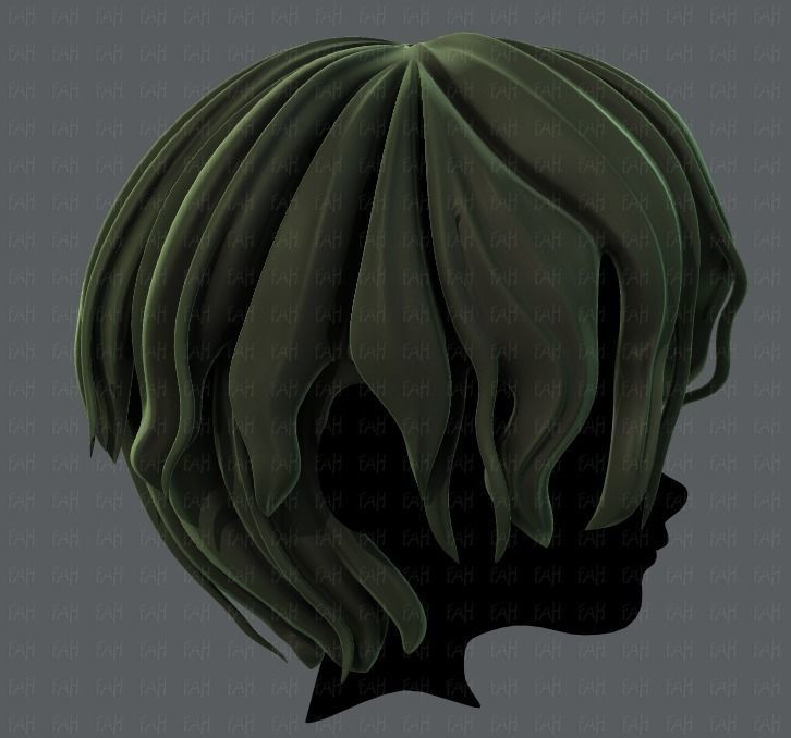 3D Hair style for boy V57 Low-poly 3D model_3