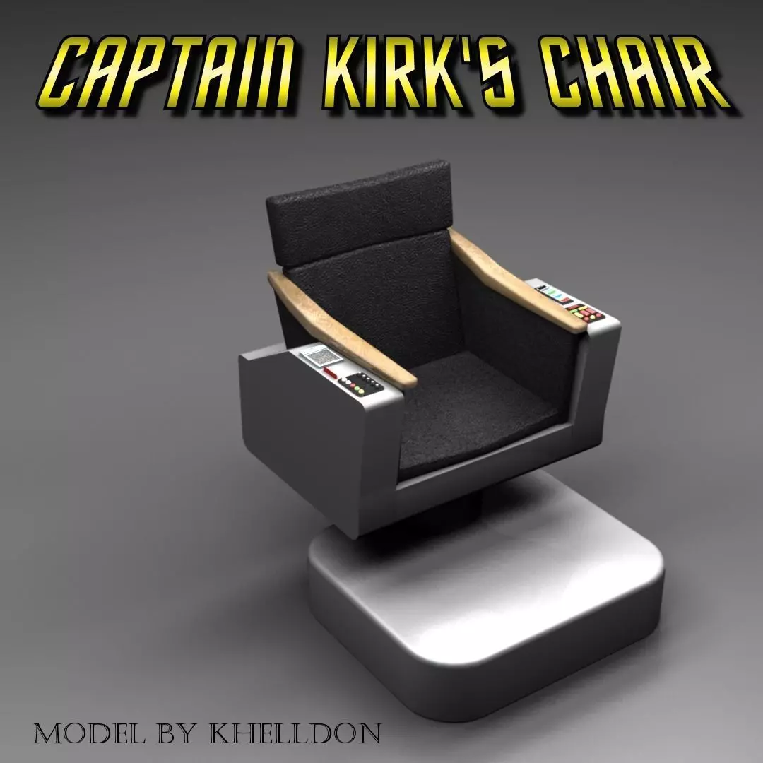 Captain Kirks Command Chair - Star Trek TOS Replica Low-poly 3D model