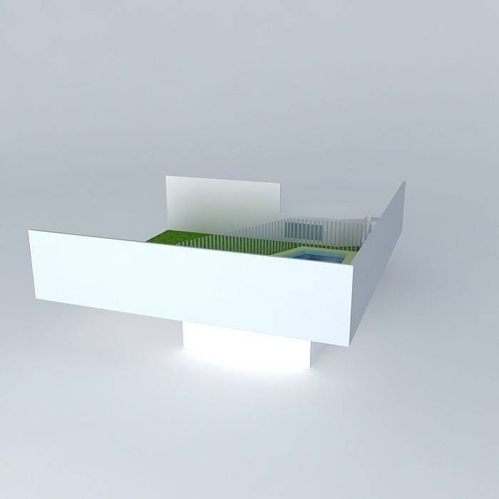 Pool With protective fence for children Free 3D model_1