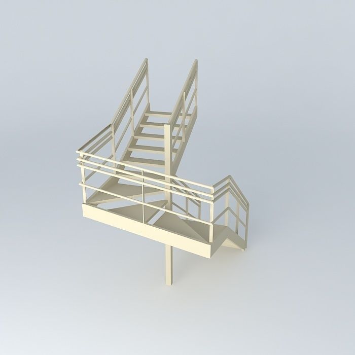 Metal ladder Free 3D model_1