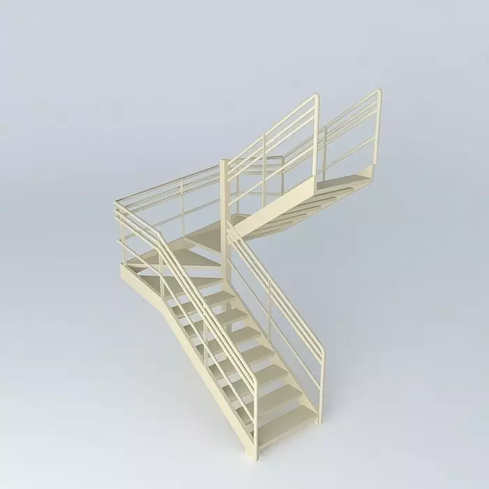 Metal ladder Free 3D model_0